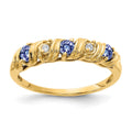 14k 2.75mm Round Tanzanite and AA Diamond Twist Ring, 0.294 ct, Size 6