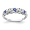 14k White Gold 2.75mm Round Tanzanite and VS Diamond Twist Ring, 0.294 ct, Size 6