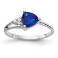 14k White Gold 6mm Sapphire A Diamond ring, 1.024 ct