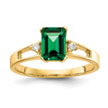 14k 7x5mm Emerald-cut Mount St. Helens and 1/20 carat AA Diamond Ring, 1.04 ct, Size 6