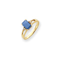 14k 7x5mm Emerald Cut Tsavorite AAA Diamond ring, 0.04 ct, Size 6