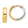 14k Two-tone Hinged Hoop Earrings, 10 x 3.5 mm