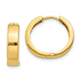 14k Round Hinged Hoop Earrings, 15 x 3.5 mm