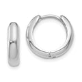 14k White Gold Hinged Hoop Earrings, 12 x 3 mm