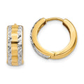 14k & Rhodium Hinged Hoop Earrings, 10 x 5 mm