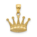 14k Crown Pendant, 17.47 x 14.65 mm