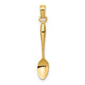 14K 3-D Table Spoon Pendant, 27 x 5 mm