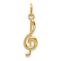 14K Treble Clef Pendant, 21 x 5 mm