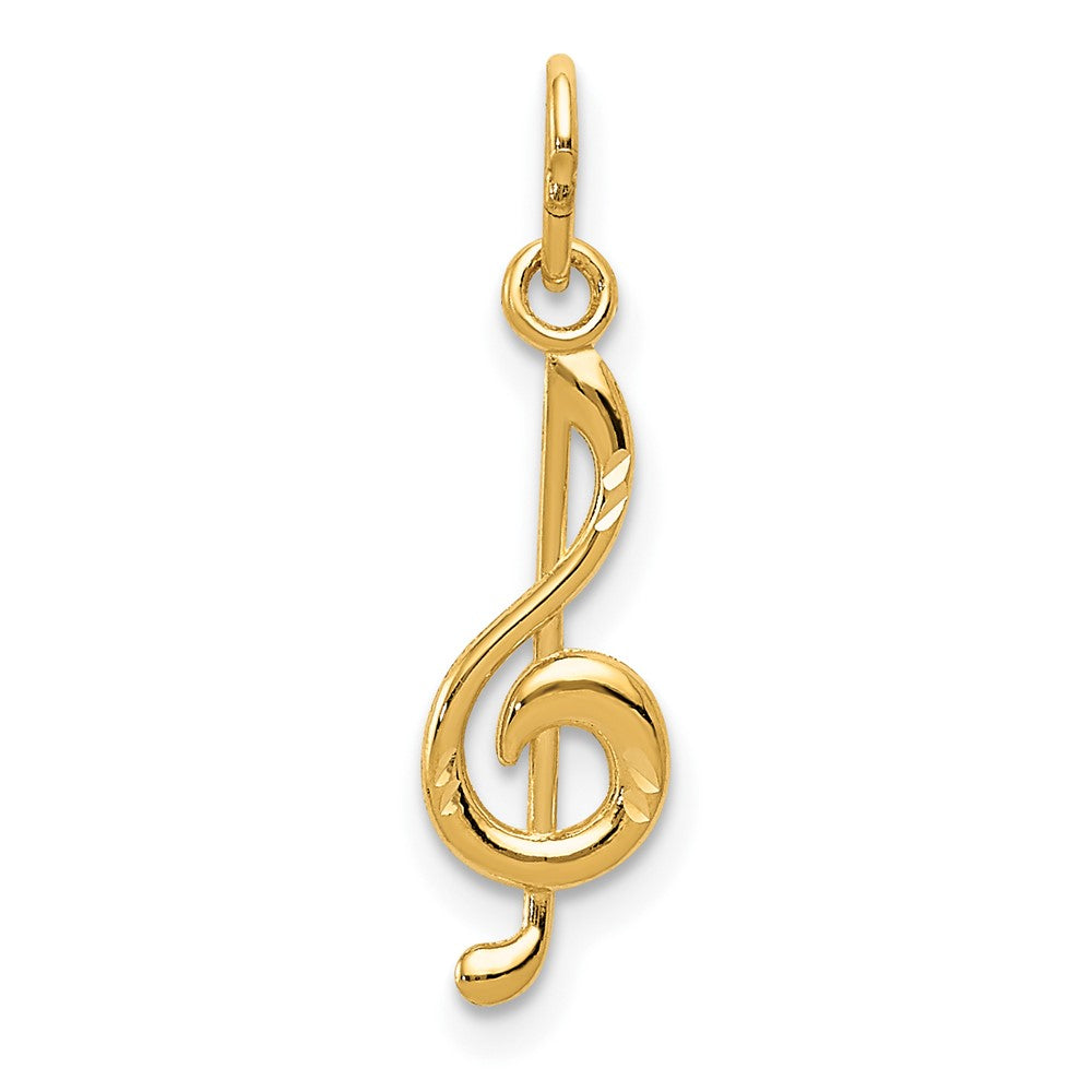 14K Treble Clef Pendant, 21 x 5 mm