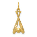 14K Diamond-cut Baseball Bats and Ball Pendant, 22 x 8 mm