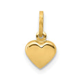 14K Polished 3-D Puffed Heart Charm, 11 x 6 mm
