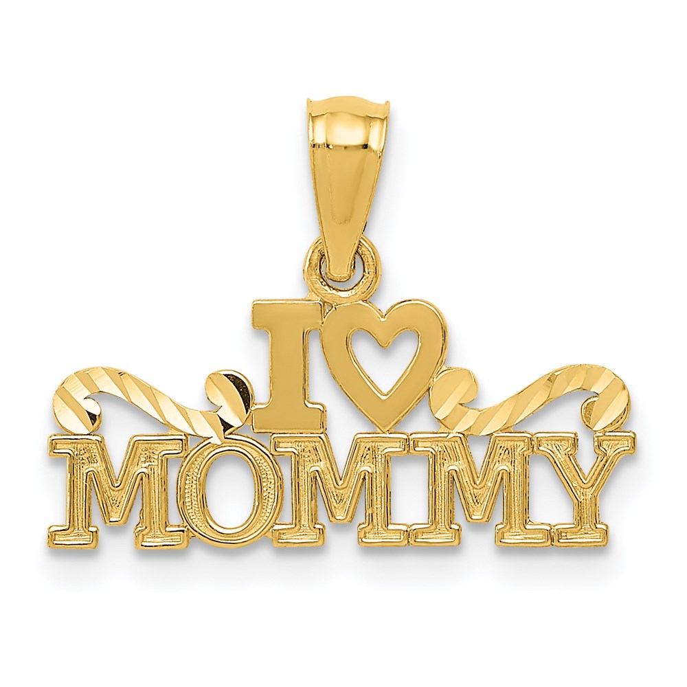 14k I HEART MOMMY Pendant, 13 x 20 mm
