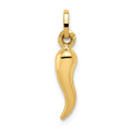 14k Hollow Italian Horn Charm, 20 x 5.6 mm