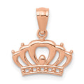 14k Rose Gold Crown Pendant, 10 x 13 mm