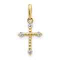 14k CZ Cross Childrens Pendant, 0.31 g