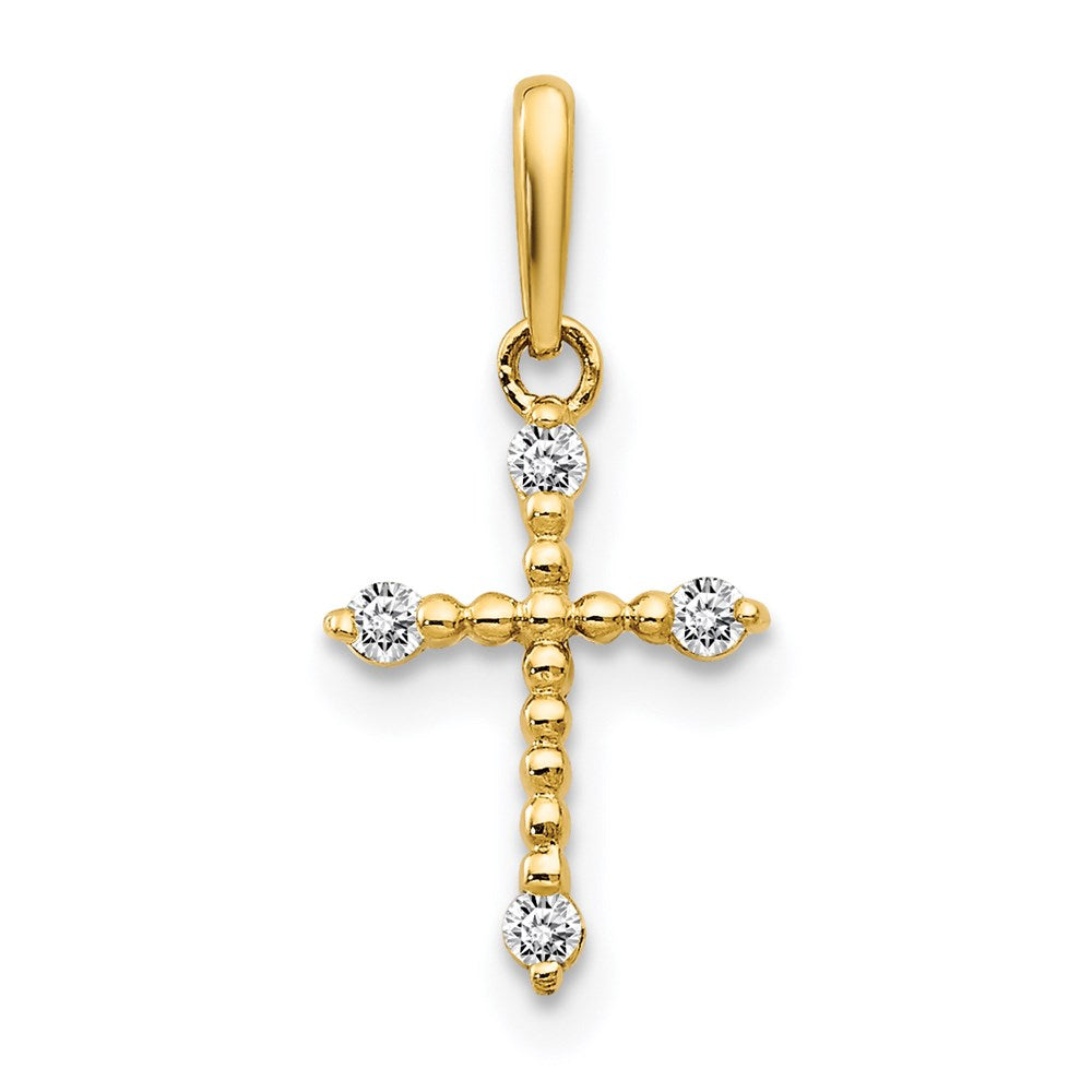 14k CZ Cross Childrens Pendant, 0.31 g