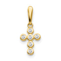 14k CZ Cross Childrens Pendant, 0.27 g