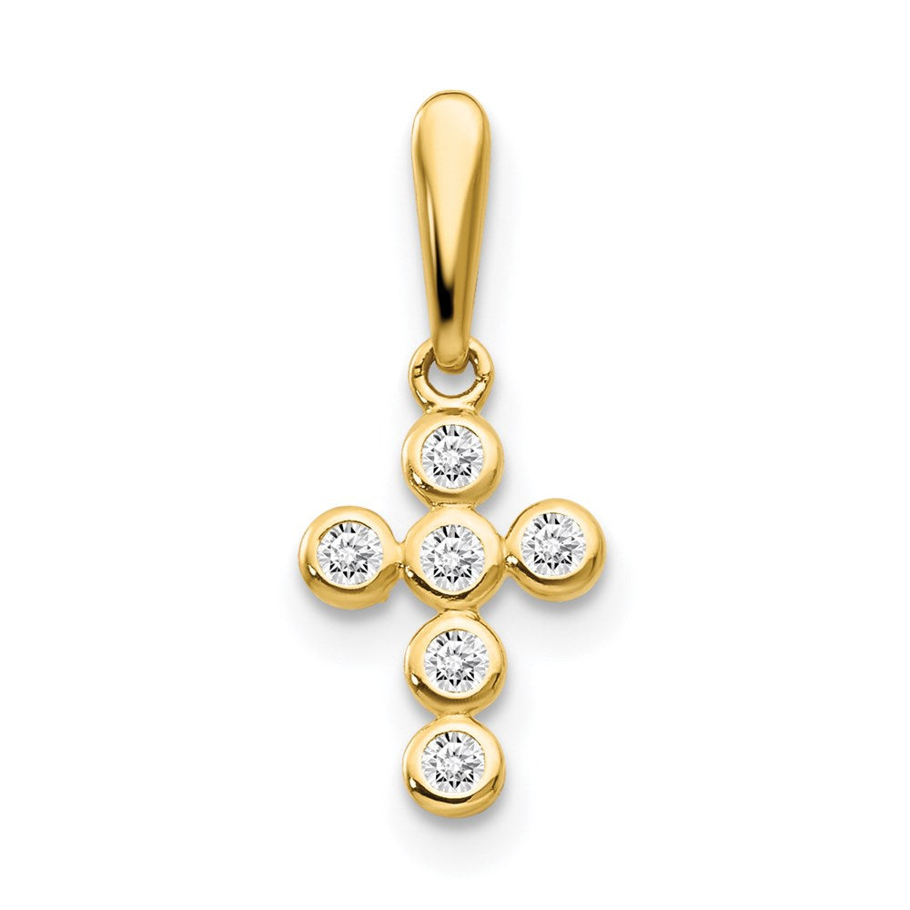 14k CZ Cross Childrens Pendant, 0.27 g