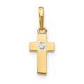 14k CZ Cross Childrens Pendant, 0.19 g