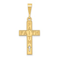 14K Laser Cut FAITH Cross Charm, 37.6 x 15.6 mm