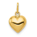 14K Polished 3-D Puffed Heart Charm, 9 x 8 mm