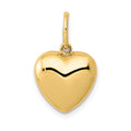 14K Polished 3-D Puffed Heart Pendant, 19 x 11 mm