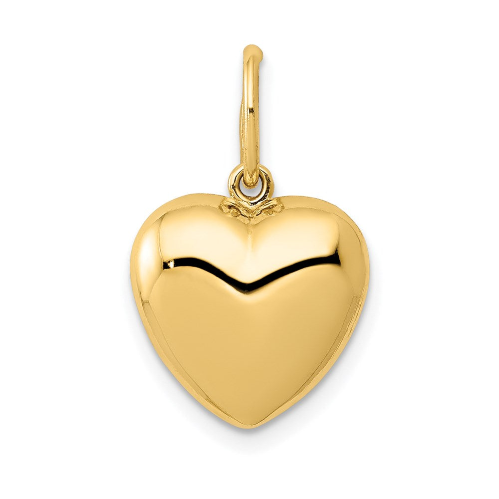 14K Polished 3-D Puffed Heart Pendant, 19 x 11 mm