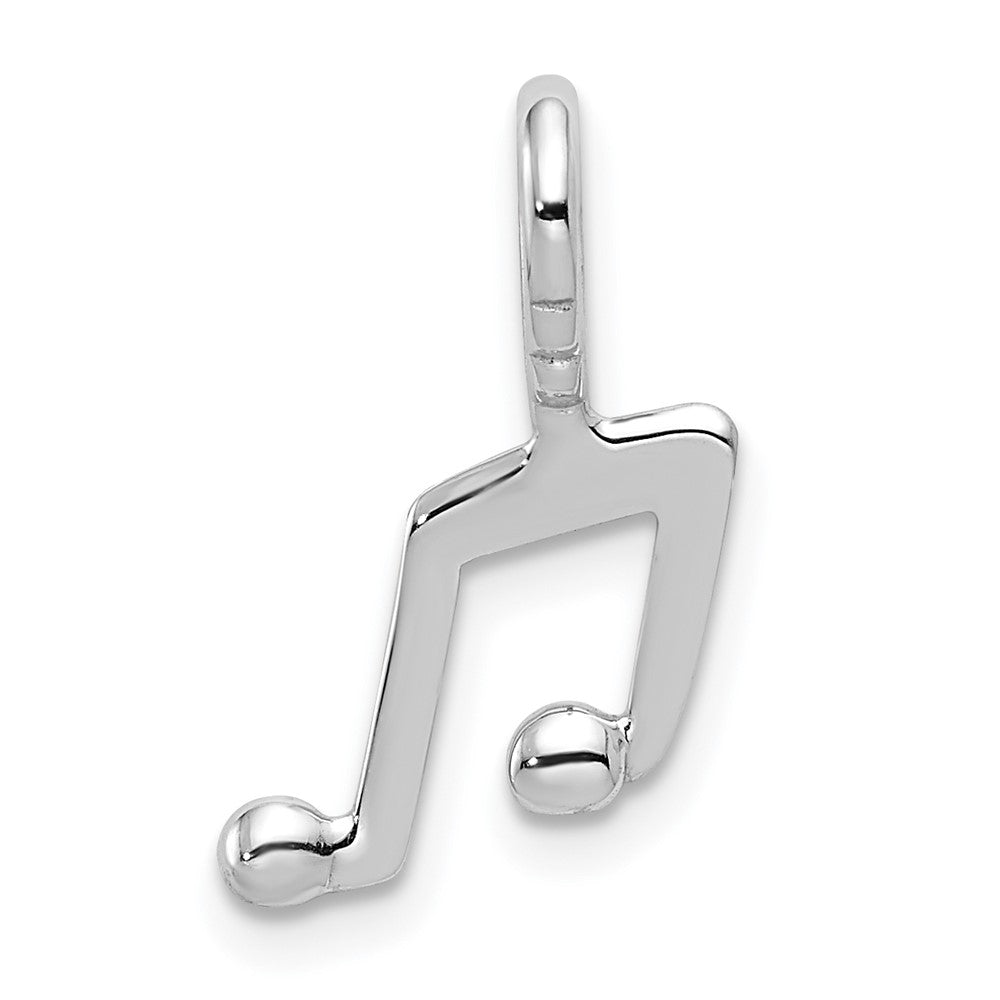 14k White Gold Polished Musical Note Pendant, 17.7 x 8.6 mm