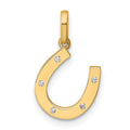 14k CZ Horseshoe Childrens Pendant, 17 mm