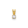 14k Tiny 2.5mm CZ Childrens Pendant, 6.15 mm