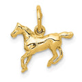 14k Polished Cantering Horse Charm, 13 x 13 mm