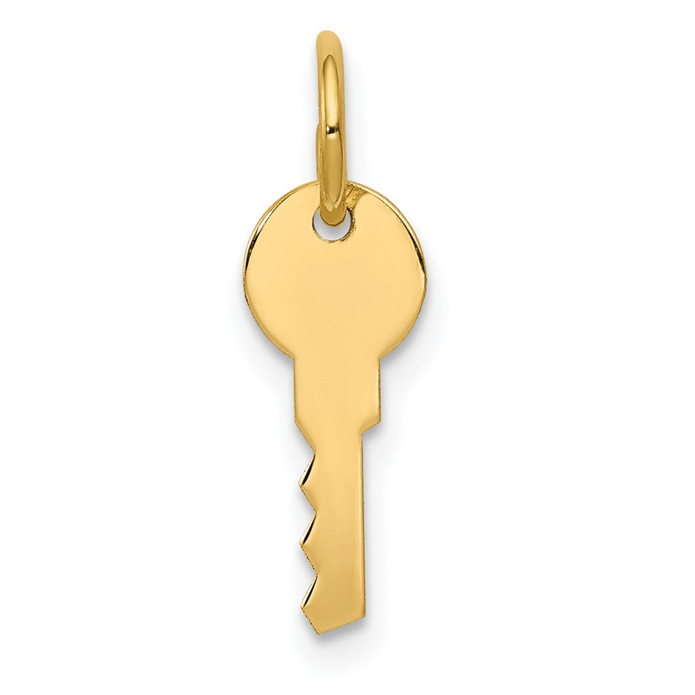 14K Polished Key Charm, 17 x 5 mm