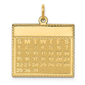 14k Sunday the First Day Engravable Calendar Pendant, 26 x 22 mm