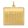 14k Monday the First Day Engravable Calendar Pendant, 26 x 22 mm