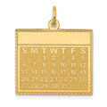 14k Tuesday the First Day Engravable Calendar Pendant, 26 x 22 mm