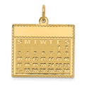 14k Friday the First Day Engravable Calendar Pendant, 26 x 22 mm