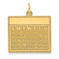 14k Saturday the First Day Engravable Calendar Pendant, 26 x 22 mm