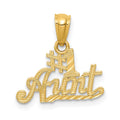 14k #1 AUNT Pendant, 15 x 16 mm