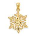 14k Diamond -Cut Snowflake Pendant, 25 x 15 mm