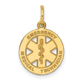 14k Small EMERGENCY MEDICAL TECHNICIAN Disc Charm, 18 x 12.5 mm