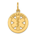 14k Small PARAMEDIC Medical Charm, 18 x 13 mm