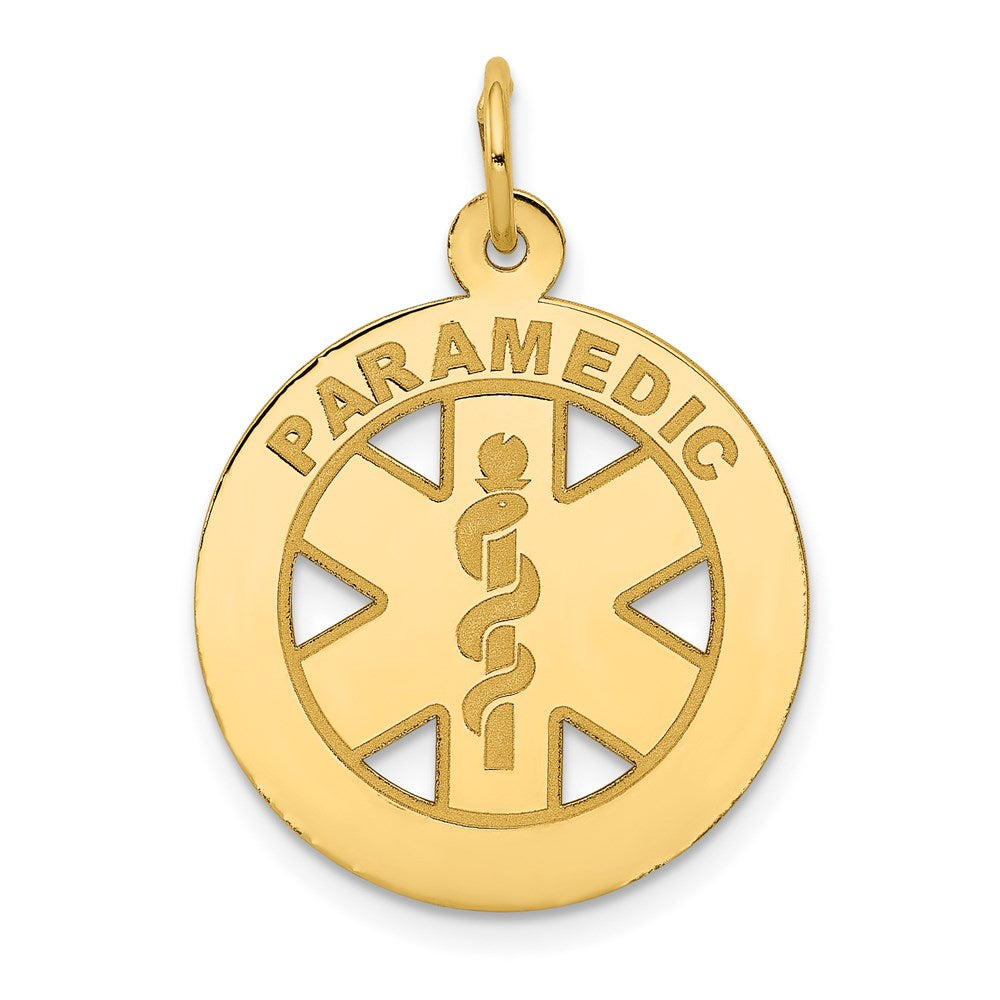 14k Medium PARAMEDIC Medical Pendant, 26 x 19 mm