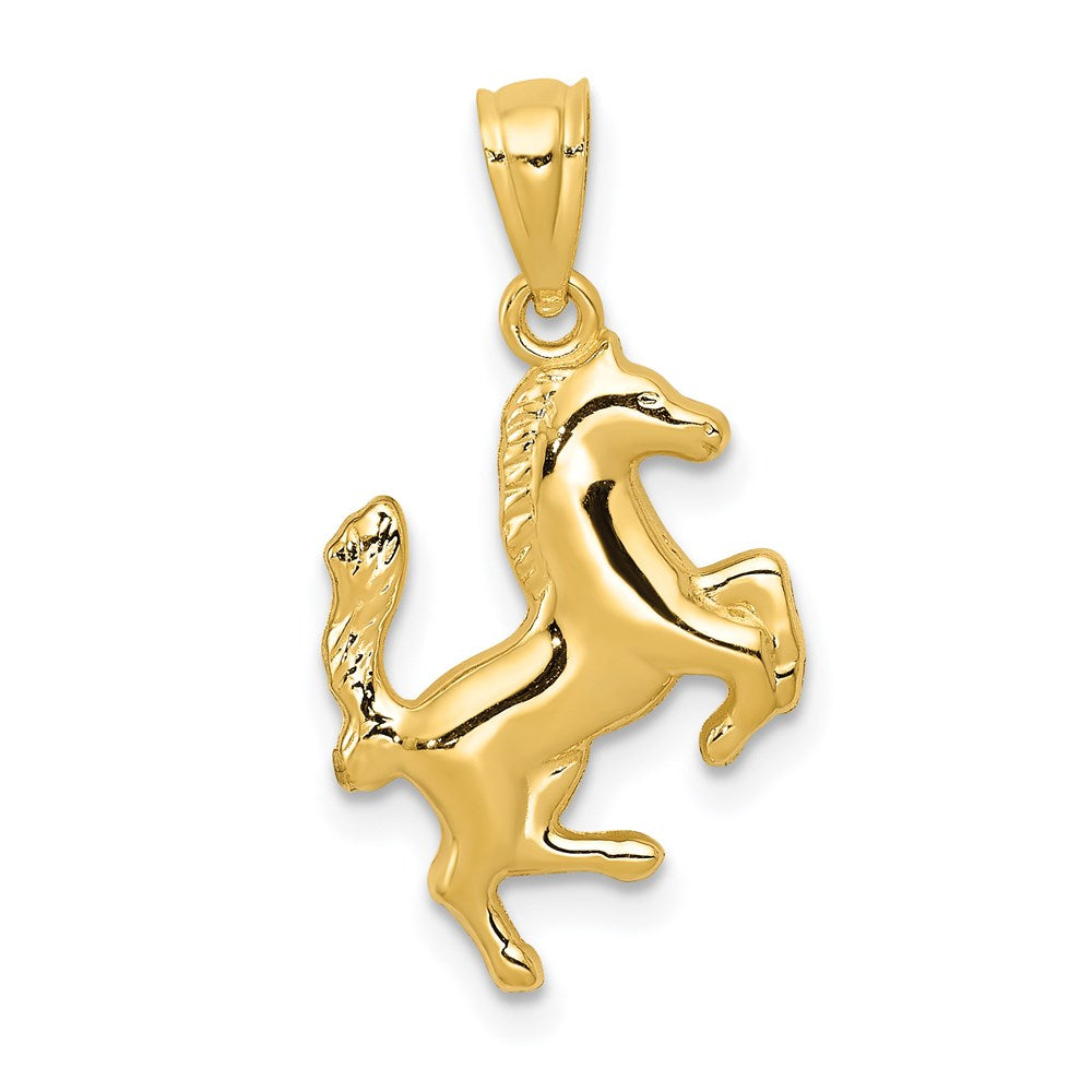 14k Rearing Horse Pendant, 20.5 x 13 mm