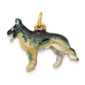 14k  3D Enameled Medium German Shepherd Charm, 18 x 22 mm