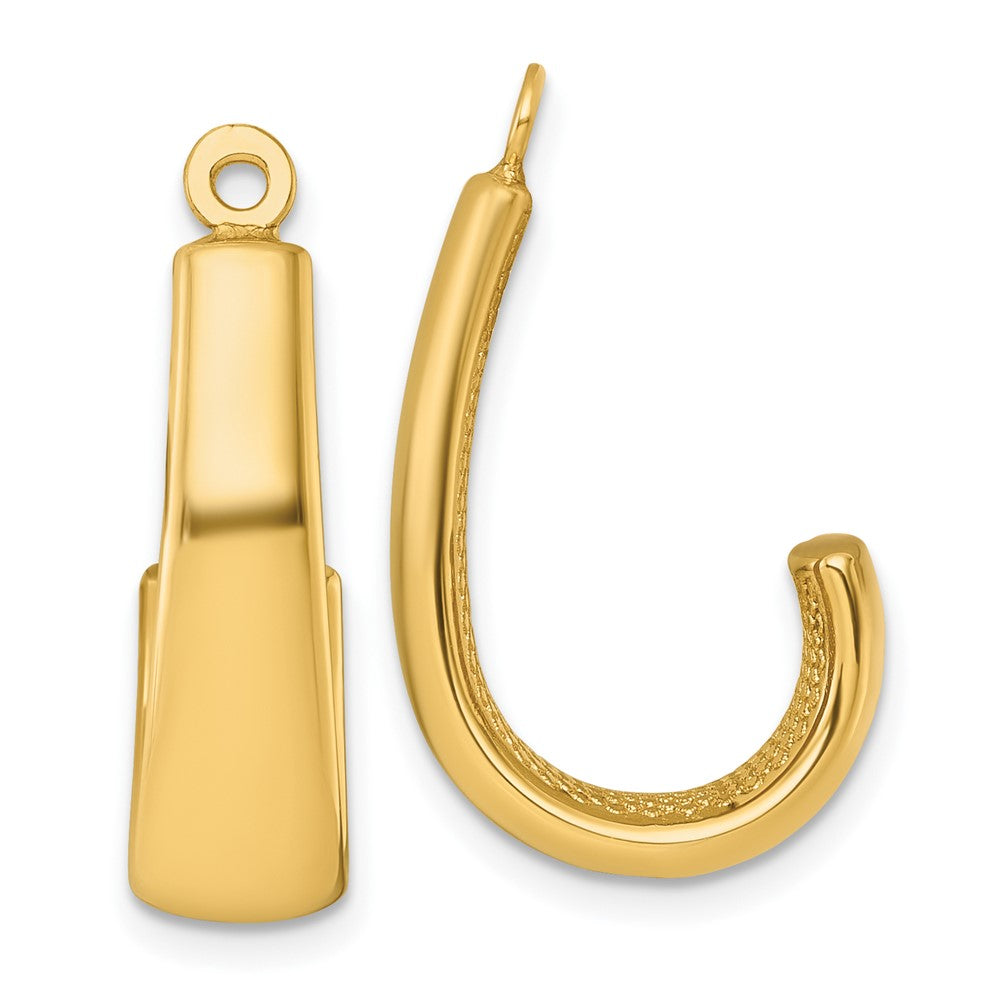 14k Polished J-Hoop Earring Jackets, 22 x 6 mm