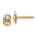 14k and White Rhodium 5mm Intertwined Love Knot Post Earrings, 5 x 6 mm