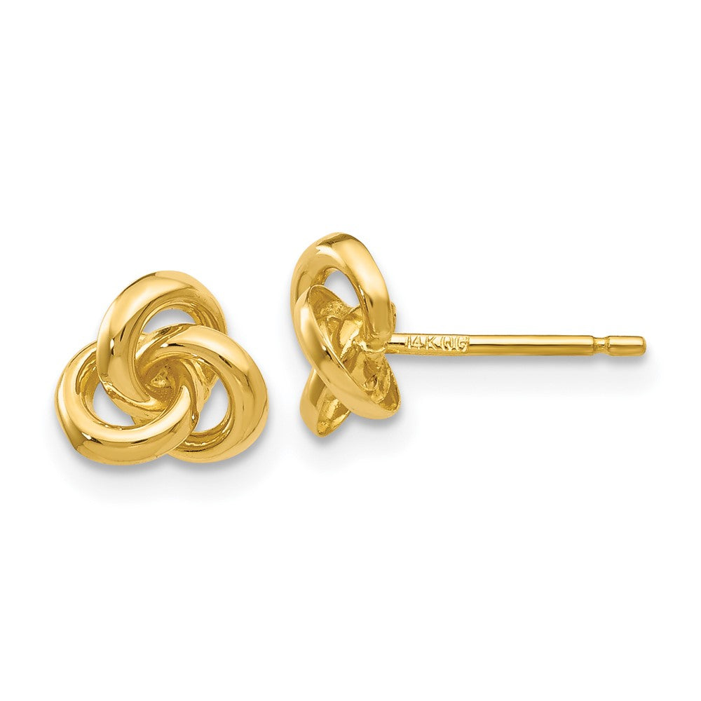 14k Trinity Knot Post Earrings, 7 x 7 mm