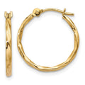 14k Twist Hoop Earrings, 14 x 1.5 mm