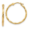 14k Twist Hoop Earrings, 17 x 1.5 mm
