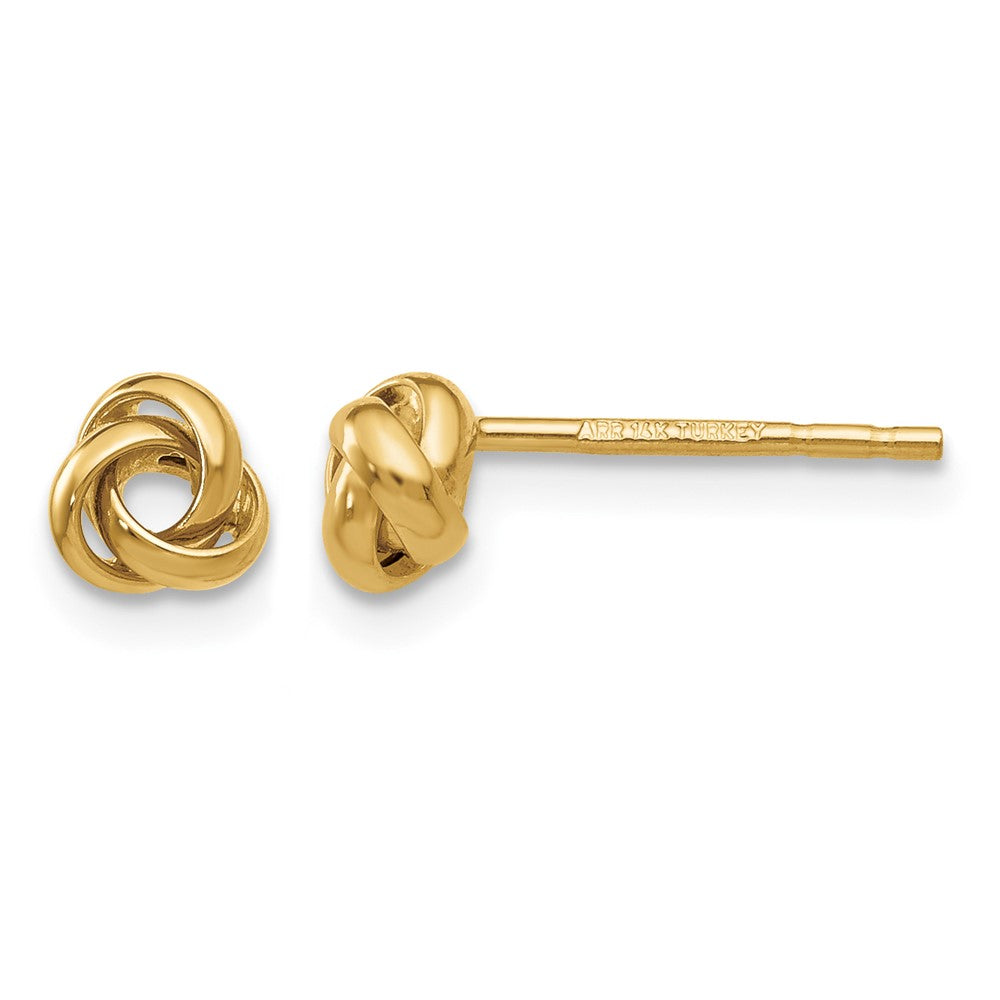 14k 5mm Polished Love Knot Post Earrings, 5 x 5 mm